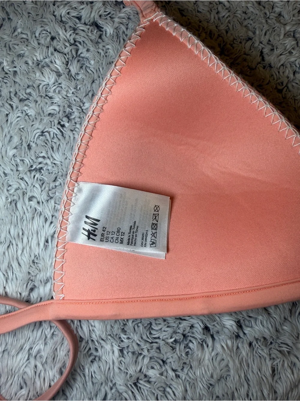 H&M Women's Coral-Orange Tie-Side Triangle Bikini Set